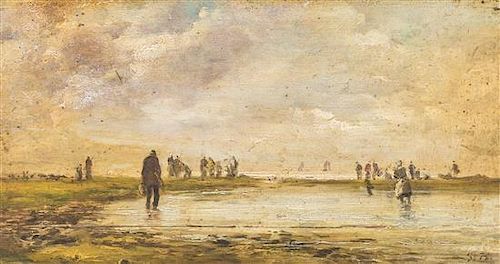 Manner of Eugene Boudin, (French, 1824-1898), Fishing Party