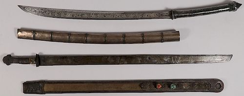 A PAIR OF ASIAN SWORDS, 19TH CENTURY