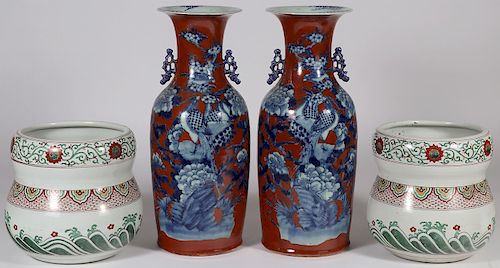 FOUR LARGE CHINESE VASES