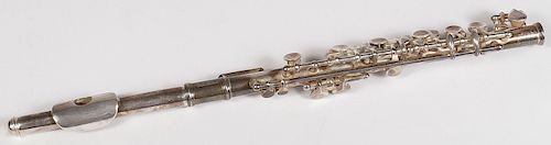 A CASED PICCOLO, PROBABLY STERLING