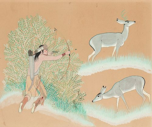 Harrison Begay (1914-2012), Man Hunting Deer