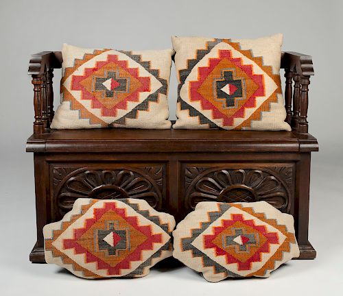 Navajo , Four Pillows -Vintage Blanket Remnants