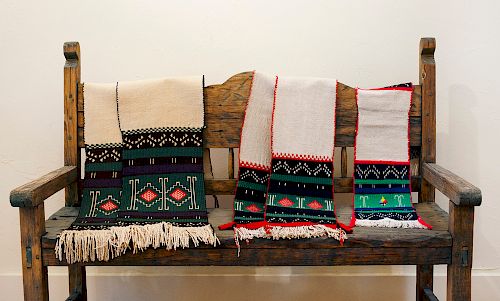 Hopi , Three Weavings (Two Dance Sashes)