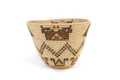 Hopi , Basketry Bowl with Kachina Figures