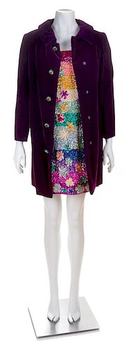 A Christian Dior Multicolor Sequin Dress Ensemble, No size.