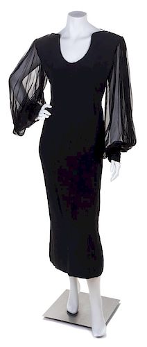 * A Galanos Black Evening Dress, No size.