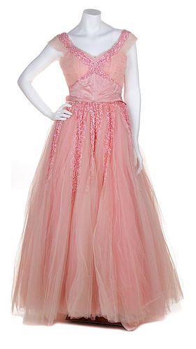 * A Kiviette Pink Silk and Tulle Ball Gown, No size.