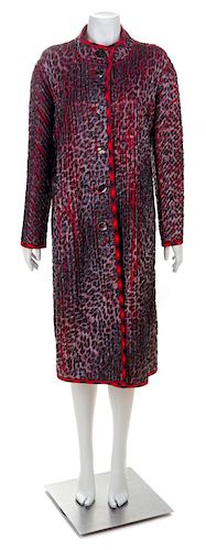 * A Koos Red Wool Reversible Coat, No size.