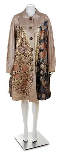 * A Koos Beige and Metallic Quilted Print Lightweight Coat, No size.