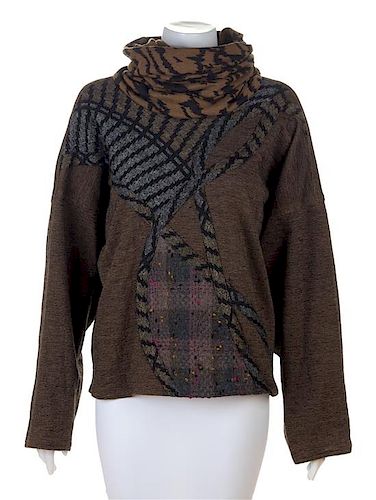 * A Koos Brown Cowl Neck Pullover, No size.