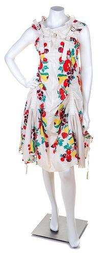 A Junya Wantanabe Multicolor Cotton Fruit Parachute Dress, Size small.