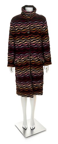 A Missoni Multicolor Wool and Mohair Reversible Coat, Size 42.