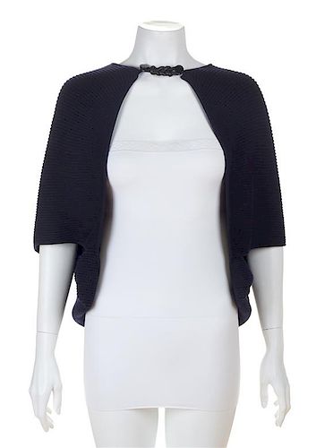 A Valentino Navy Wool Capelet, No size.
