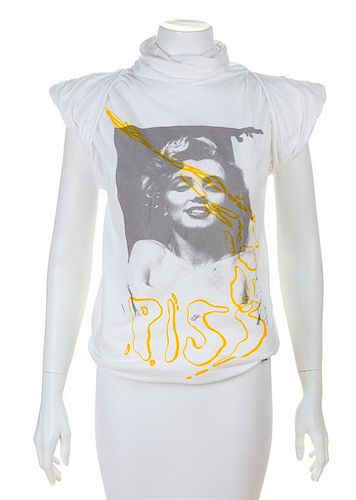 A Vivienne Westwood White Cotton "Piss Marilyn" Seditionaries Top, No size.