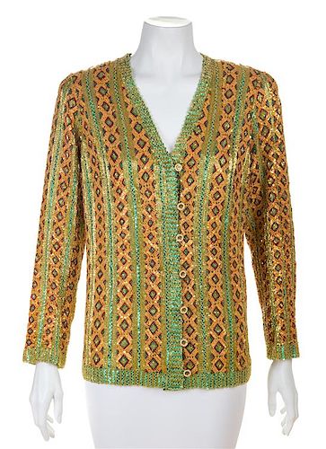* An Yves Saint Laurent Heavily Embroidered Evening Cardigan, No size.