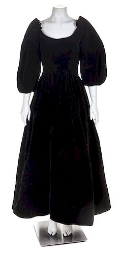 An Arnold Scaasi Vintage Black Velvet Gown, No size.