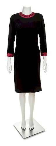 A Carolina Herrera Black Silk Cocktail Dress, Size 8.