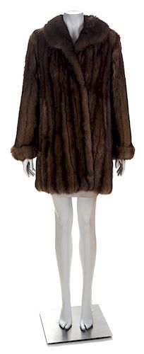 A Neiman Marcus Brown Sable Swing Coat, No size.