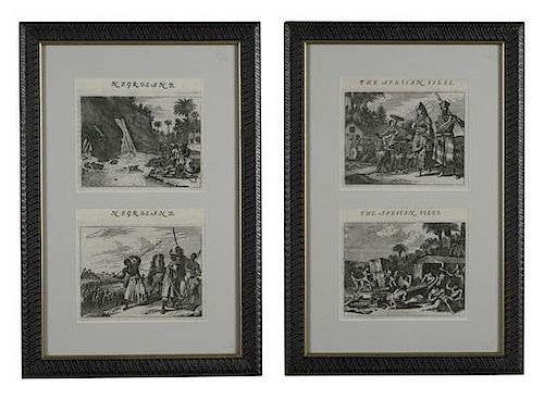 A Set of Four Engravings Each: 6 x 6 1/2 inches.