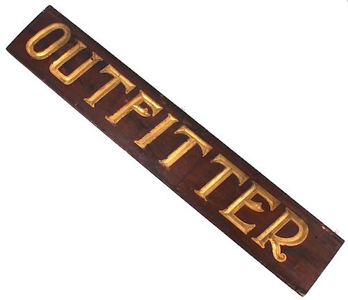 Early Outfitter Trade Sign Carved Wood c. 19th