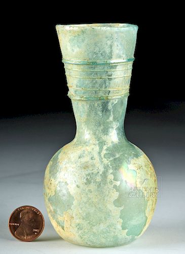 Roman Glass Flask w/ Trailing Decoration
