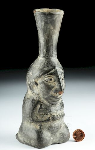 Post-Conquest Peruvian Vessel with Kneeling Figure