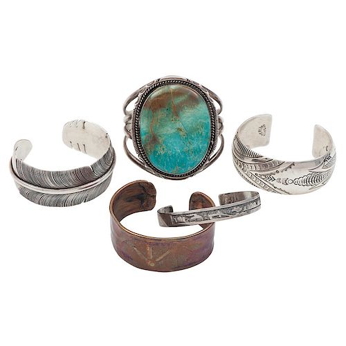 Navajo Silver Cuff Bracelets PLUS Southwestern Copper Cuff Bracelet