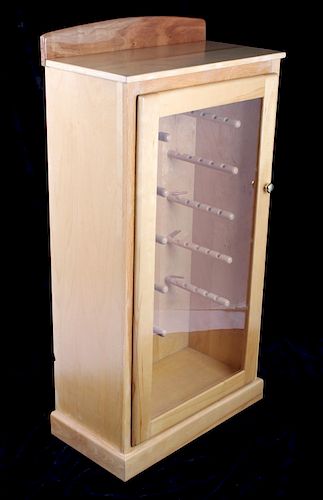 Pine Wood Fly Rod Display Curio Cabinet