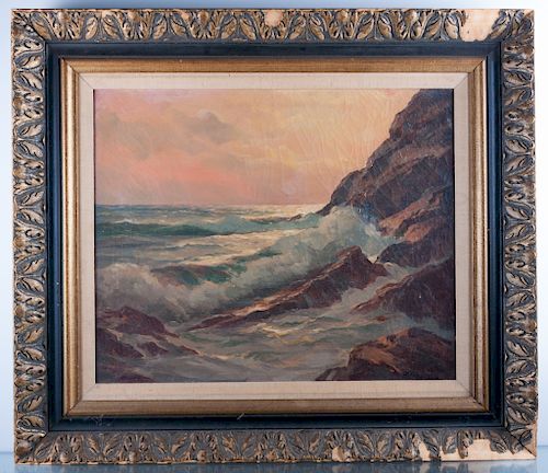 Frank Ferruzza Seascape Oil On Canvas