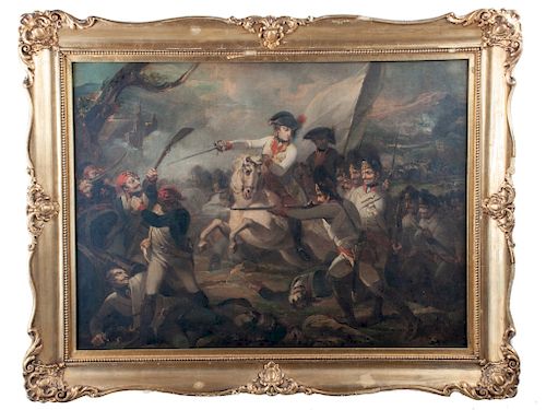 Henry Singleton Oil on Canvas Battle Scene