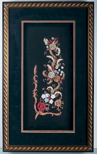 Victorian Style Shadow Box, Suede Floral