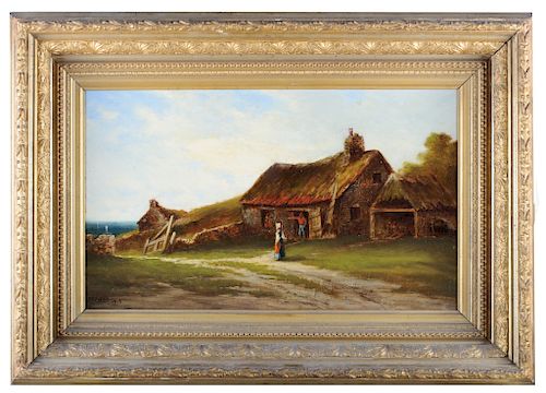 H.A. Hallett Farm Landscape Oil on Canvas