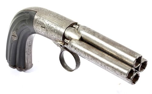 Mariette Brevete Belgian Pepperbox Revolver c.1850