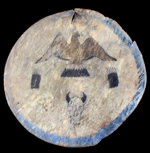 Paiute Polychrome Painted Warrior's Shield 19-20th