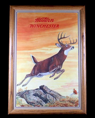 Original 1955 Western-Winchester Whitetail Poster