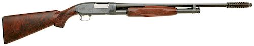 Custom Winchester Model 12 Skeet Slide Action Shotgun Engraved by Pauline Muerrle