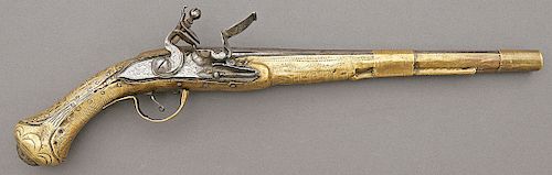 Mediterranean Brass Wrapped Flintlock Pistol