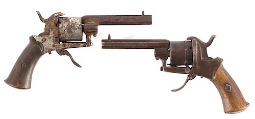 Antique Belgian Pin-Fire Revolvers (2)