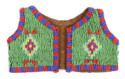 Contemporary Sioux Style Beaded Child's Vest