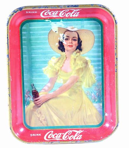 1938 Original Coca-Cola Tin Serving Tray