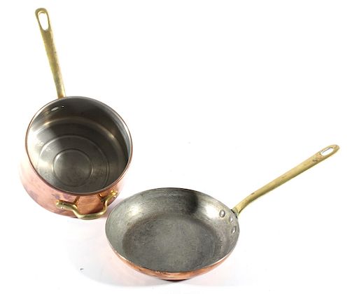 French Copper Skillet & Sauce Pan