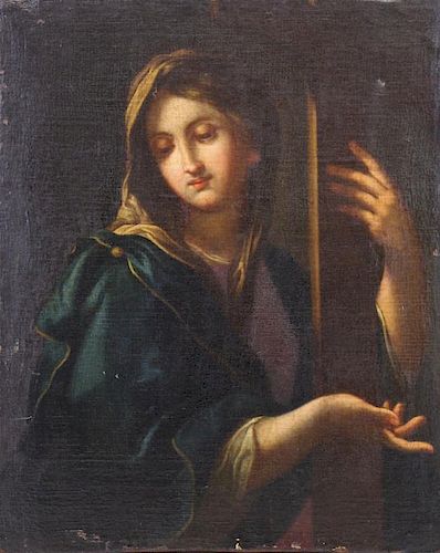 17th/18th Century. Oil on Canvas. Madonna.
