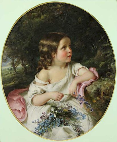 PEELE, John. Oil on Canvas. "Spring Flowers" 1860.