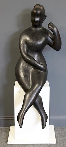 NADELMAN, Elie, Bronze Sculpture. Seated Woman