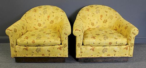 MIDCENTURY. Pair of Upholstered Club Chairs.