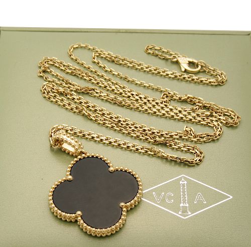 Van Cleef & Arpels Magic Alhambra Black Onyx long necklace, 1 motif 