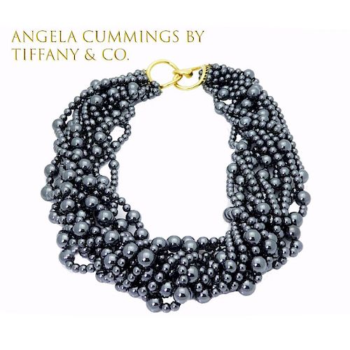 18k Angela Cummings By Tiffany & Co Hematite Necklace