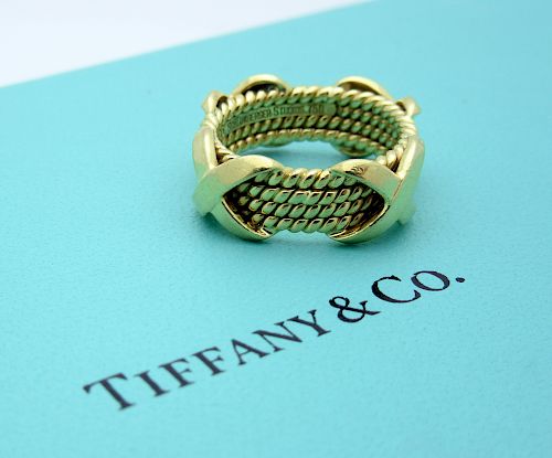 Tiffany & Co Schlumberger 4-Row 'X' Wedding Band - Size 5.25