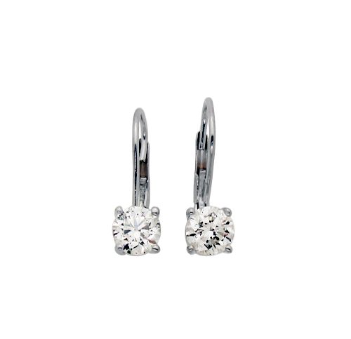 14k White Gold 1.41TCW Diamond Classic Earrings
