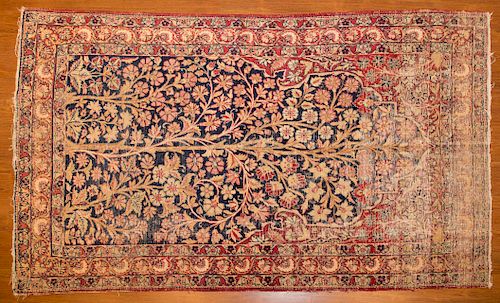Antique Lavar Kerman prayer rug, approx. 4.1 x 6.8